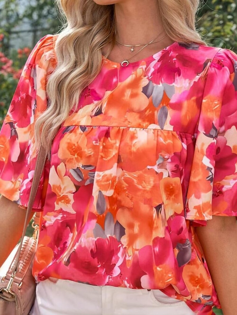 Floral Blouse - Pink & Orange